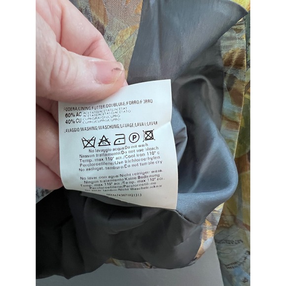 NWT Zanella Johanna Blazer Jacket 10 Yellow Green Floral Button Front Work Italy - Picture 11 of 12